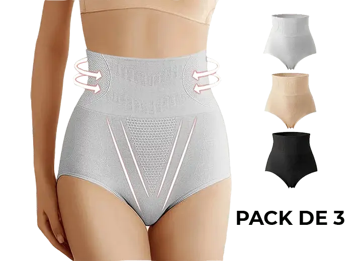 Pack de 3 Bragas Faja moldeadora push up colores aleatorios