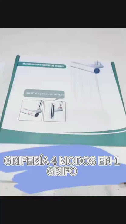 Grifo giratorio con cascada para extensión 4 en 1